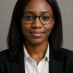 a digital photograph features a headshot of an afr